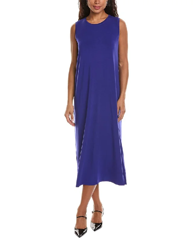 Women's Stylish Casual Garments EILEEN FISHER Crewneck Midi Dress