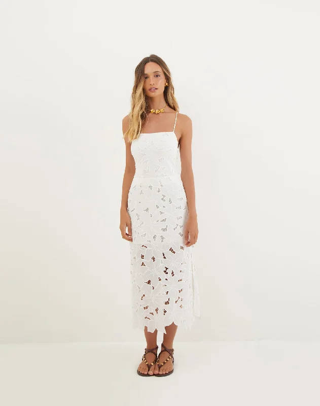 Elegant Women's Attire Mei Midi Dress - Off White