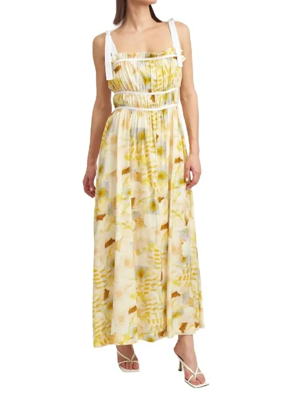 Women's Vintage Clothes Torrey Dress In Yellow Floral