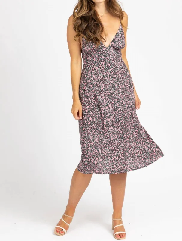 Stylish Women's Clothing Triangle Midi Dress In Vintage Rose