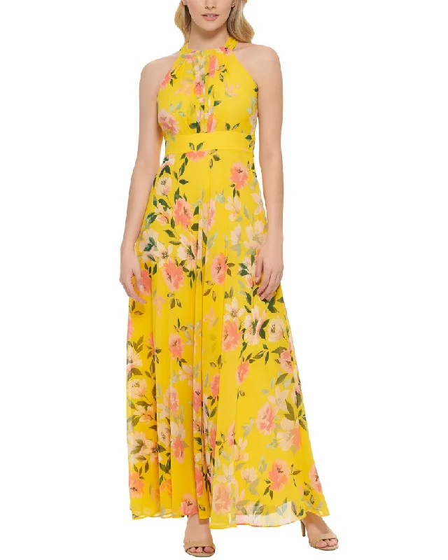 Women's Elegant Garments Eliza J Printed Chiffon Maxi Dress