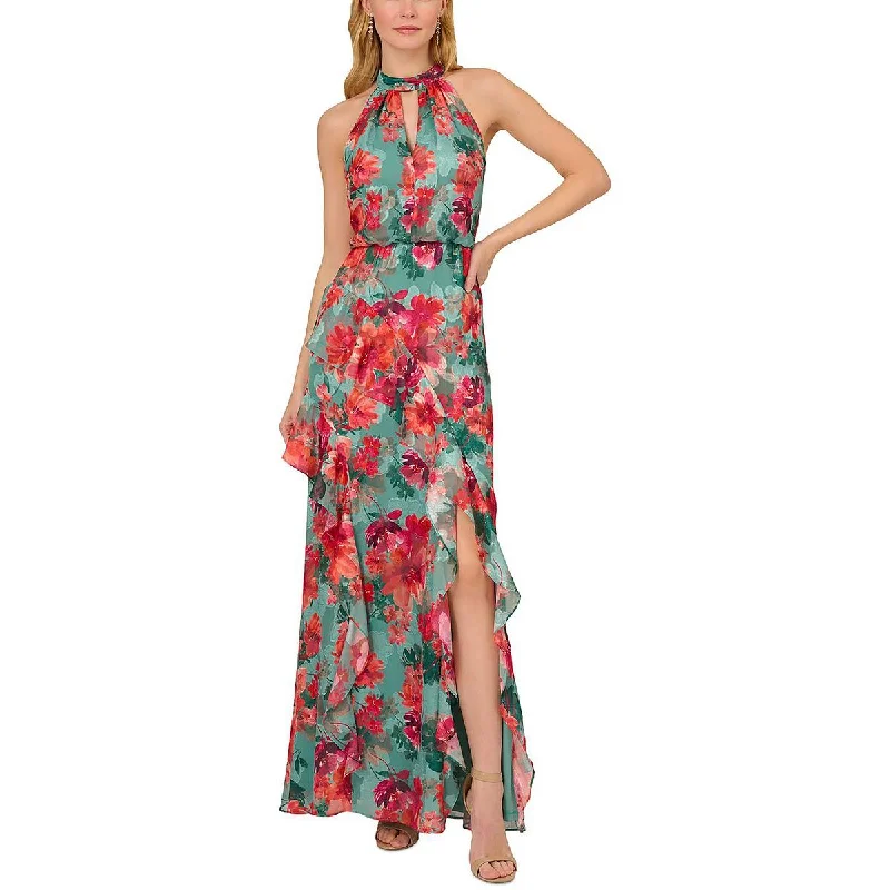 Women's Elegant Formal Outfit Womens Chiffon Floral Evening Dress