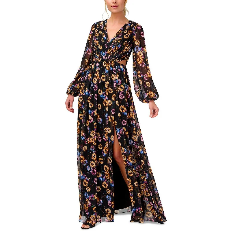 Stylish Outerwear Clothing For Women Womens Floral Metallic Maxi Dress