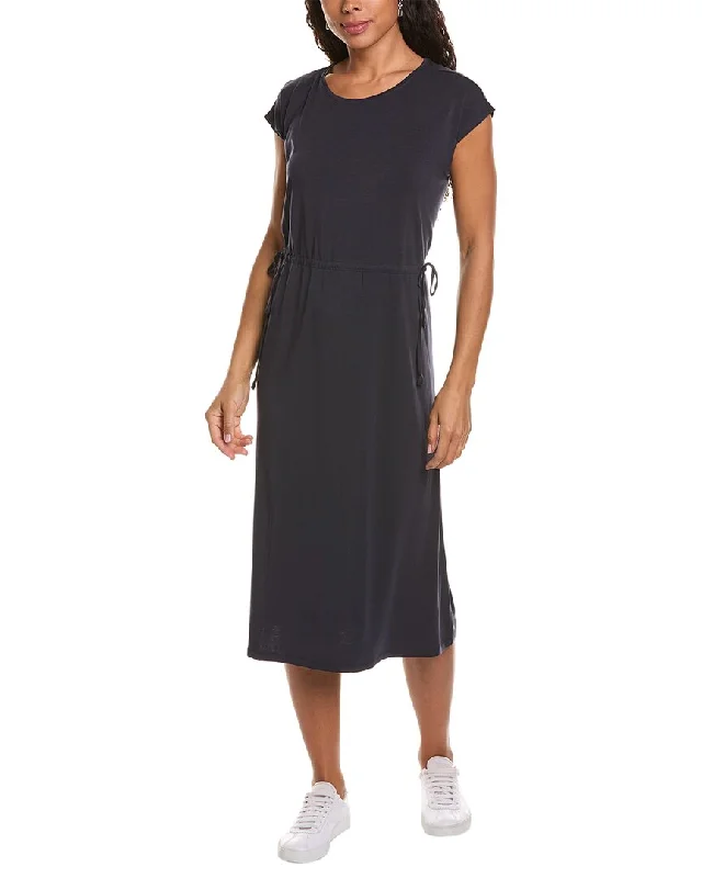 Stylish Clothes For Women EILEEN FISHER Jewel Neck Midi Dress