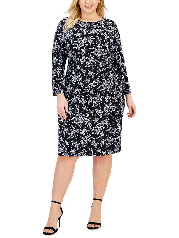 Fashionable Women's Casual Apparel Plus Womens Floral Above Knee Sheath Dress