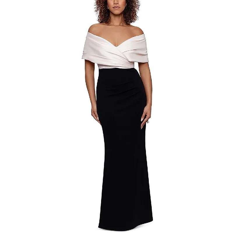 Trendy Athleisure Clothing For Women Petites Womens Off The Shoulder Zipper Maxi Dress