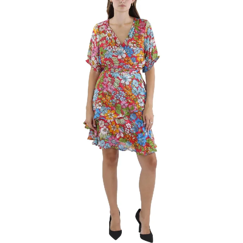 Chic Women's Outfit Artful Design Petites Womens Floral Short Mini Dress