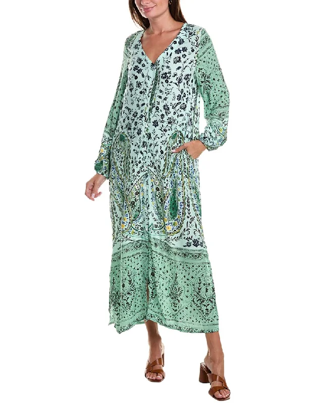 Women's Chic Outerwear Attire ANNA KAY Lorena Silk-Blend Maxi Dress