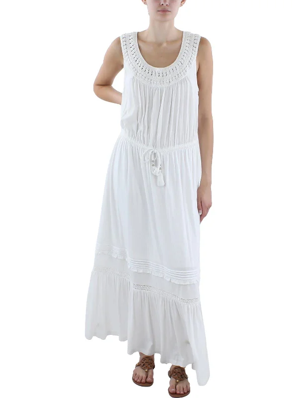 Stylish Women's Garments For Holidays Womens Crochet Cotton Maxi Dress