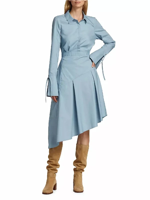 Women's Evening Garments Maddison Long Sleeve Midi Dress In Denim