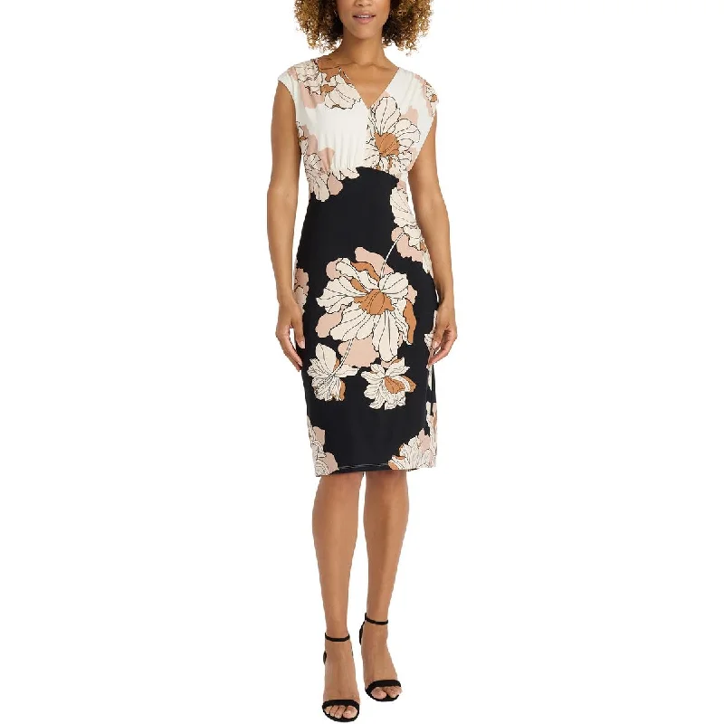 Affordable Fashion Clothing For Women Womens V-Neck Floral Print Fit & Flare Dress