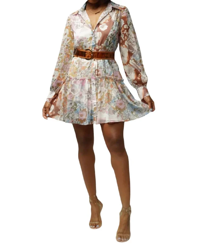 Fashion-Forward Women's Clothing Belted Mini Dress In Floral