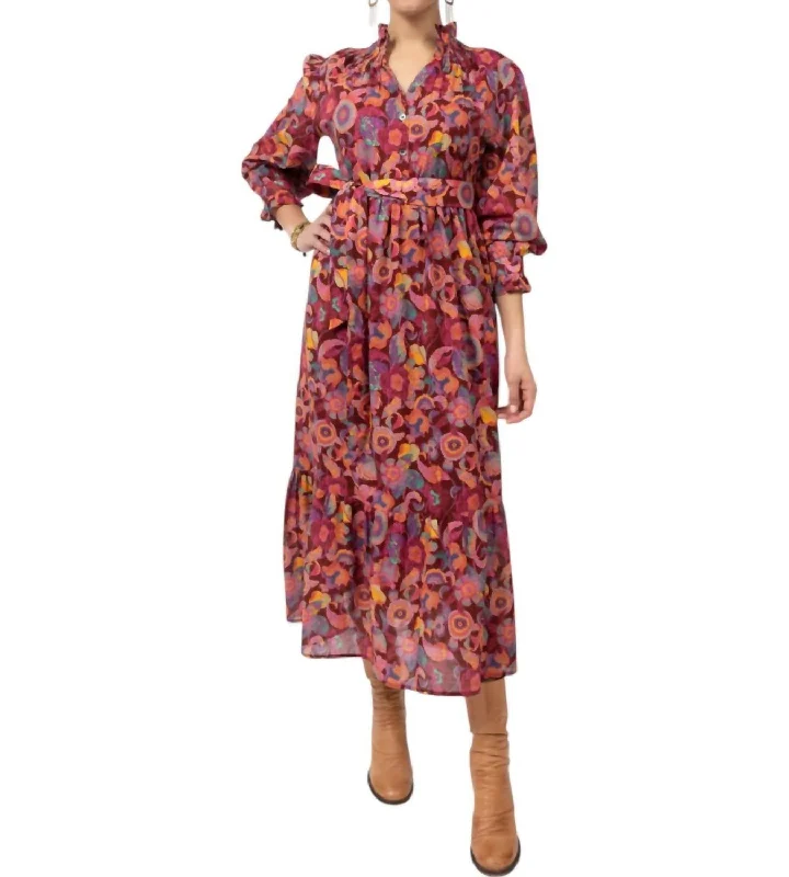 Women's Travel Garments Raya Midi Dress In Wine