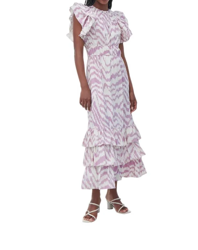 Women's Apparel Zenith Ikat Midi Dress In Lavender