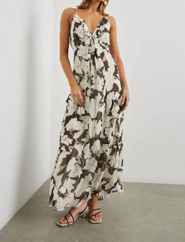 Comfortable Garments For Women Boa Maxi Dress In Mocha Floral