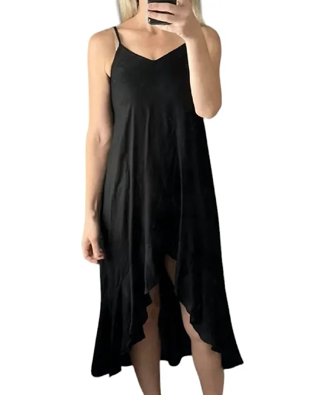 Women's Workout Garments High Low Midi Dress In Black