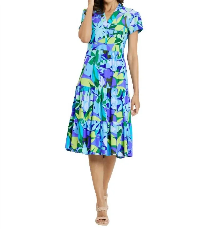 Women's Contemporary Clothing Libby Midi Dress In Kaleidoscope Floral