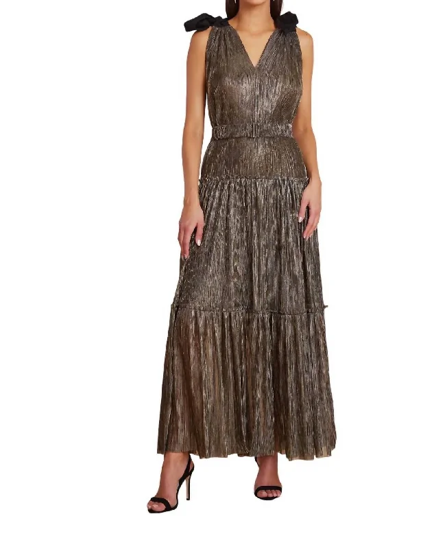 Women's Plus-Size Apparel Lala Party Maxi Dress In Gold