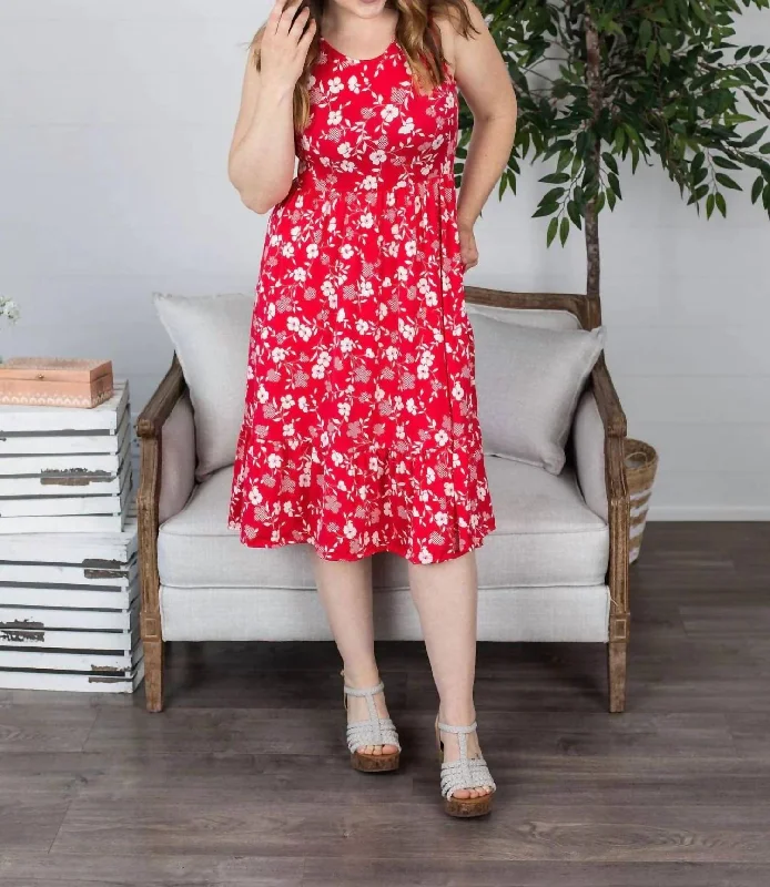 Women's Trendy Activewear Apparel Bailey Dress In Red Floral