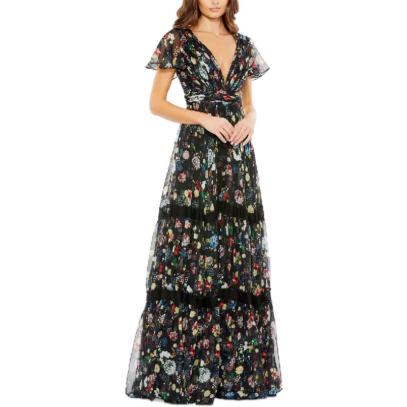 Stylish Women's Attire Womens Chiffon Floral Maxi Dress