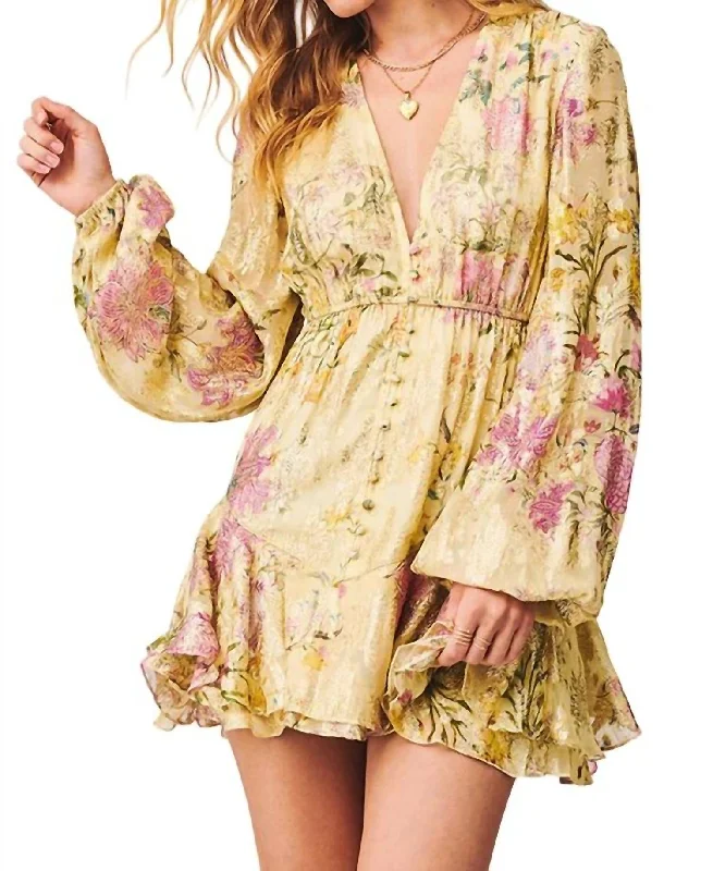 Women's Athletic Clothes Pria Mini Dress In Yellow Floral