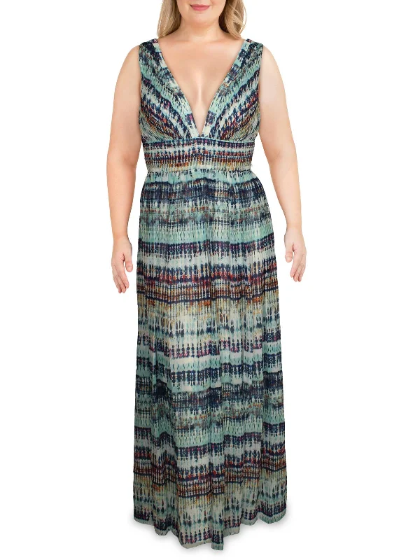 Women's Casual Wear Clothing Womens Printed V-Neck Maxi Dress