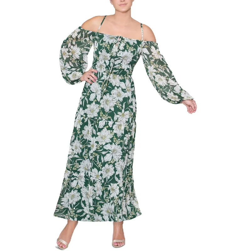 Women's Occasion Wear Clothing Womens Chiffon Floral Maxi Dress