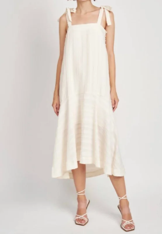 Stylish Women's Garments Laurant Midi Dress In Cream