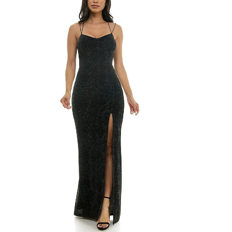 Women's Athletic Apparel Juniors Womens Full Length Slit Maxi Dress