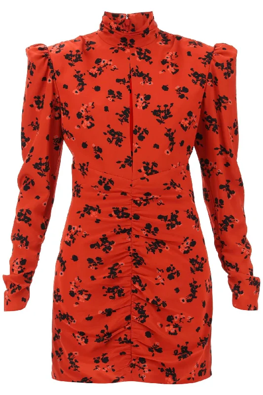 Women's Transitional Attire Alessandra Rich Women's High-Neck Floral Mini Dress