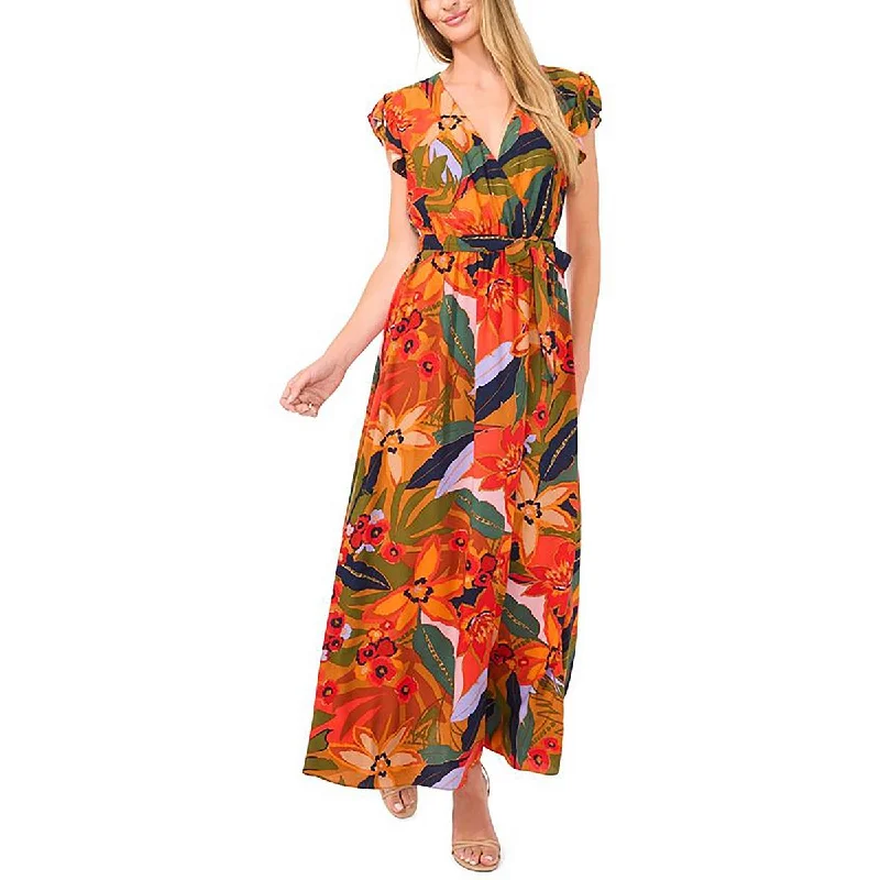 Stylish Clothes For Women Womens Printed Wrap Front Maxi Dress