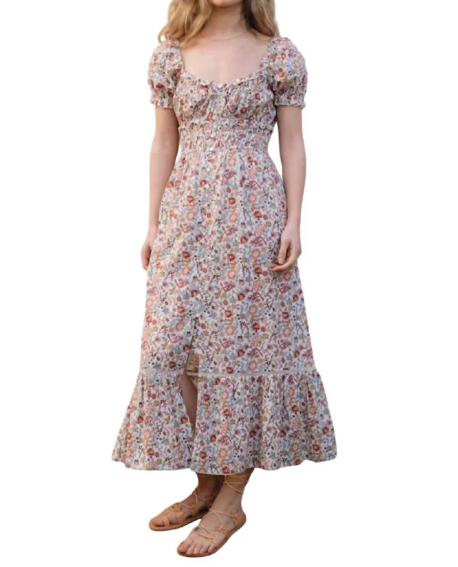 Women's Casual Outfit Mary Dress In Ecru Floral