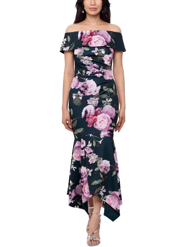 Stylish Women's Outerwear Apparel Womens Floral Print Long Cocktail And Party Dress