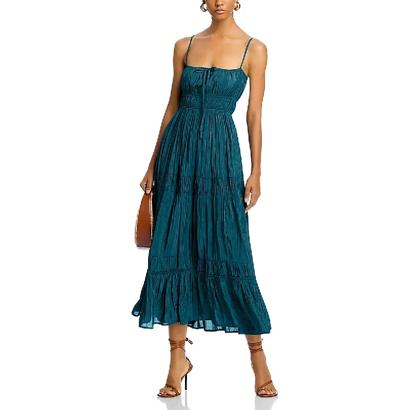 Women's Casual Clothing For Lounging Womens Full Length Pleated Maxi Dress