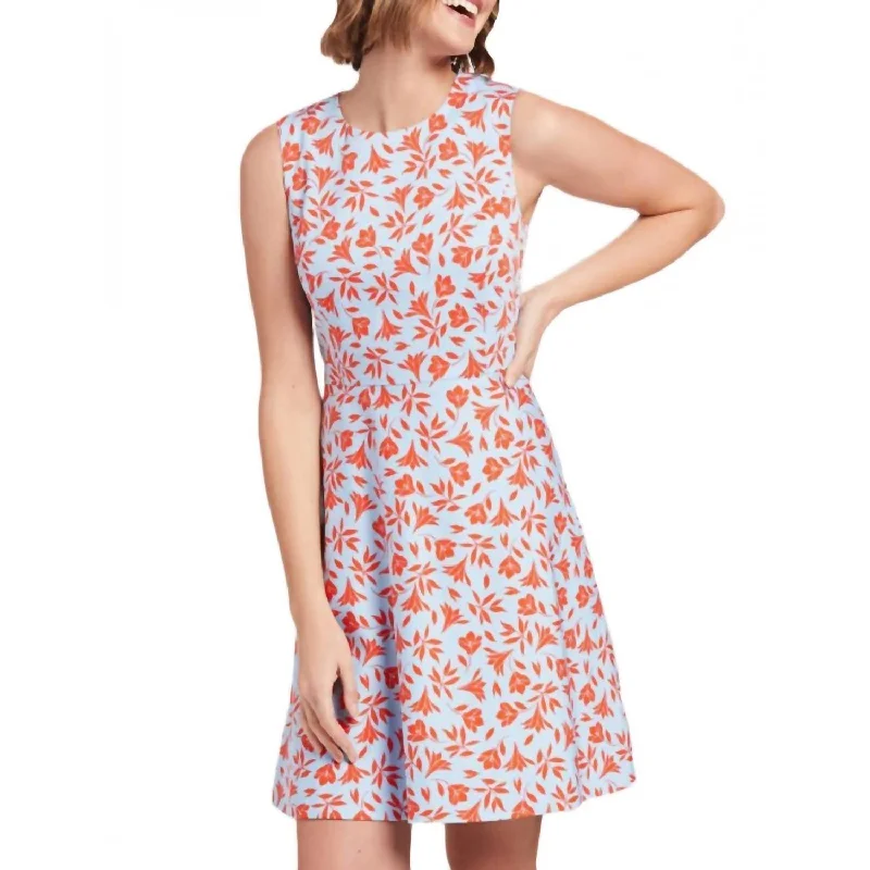 Women's Classic Attire Floral A-Line Dress In Pink Multi