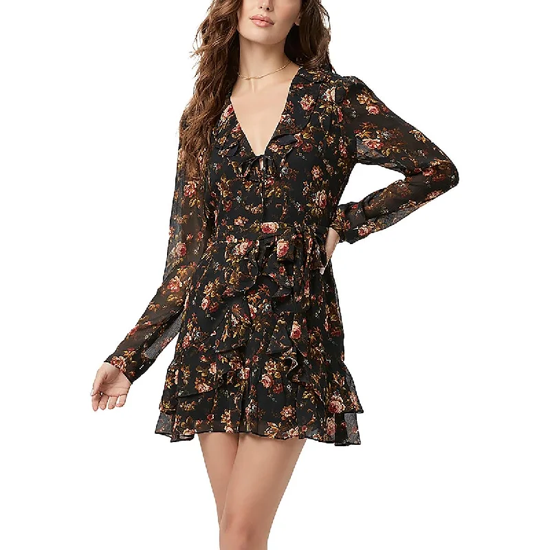 Chic Women's Outfit Womens Silk Floral Cocktail And Party Dress