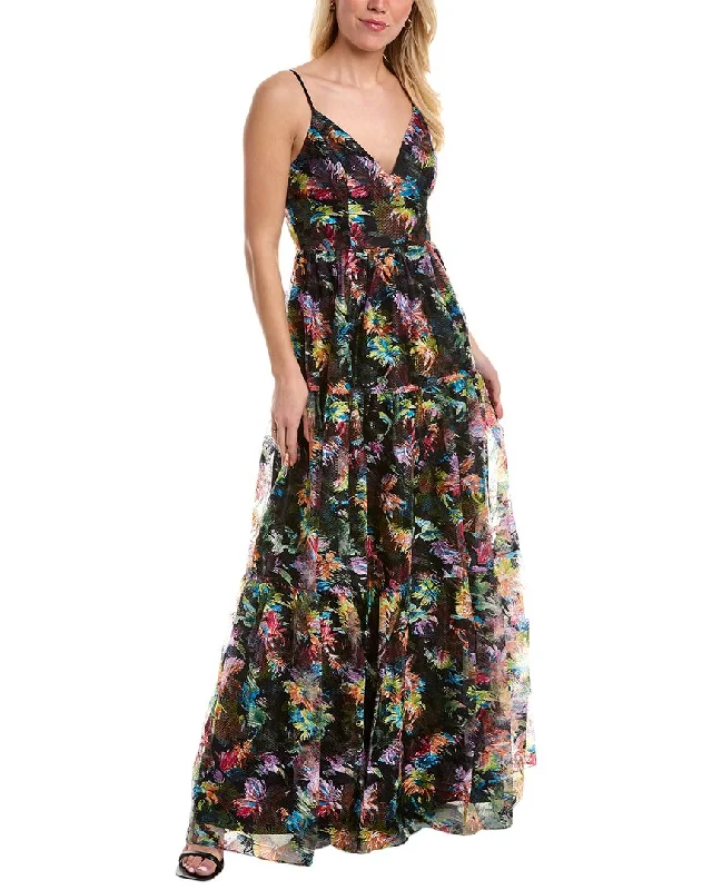 Women's Everyday Clothes Aidan Mattox V-Neck Gathered Maxi Dress