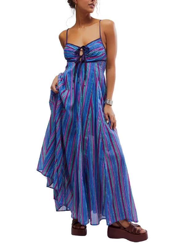 Women's Travel Attire Dream Weaver Maxi Dress In Aqua Combo