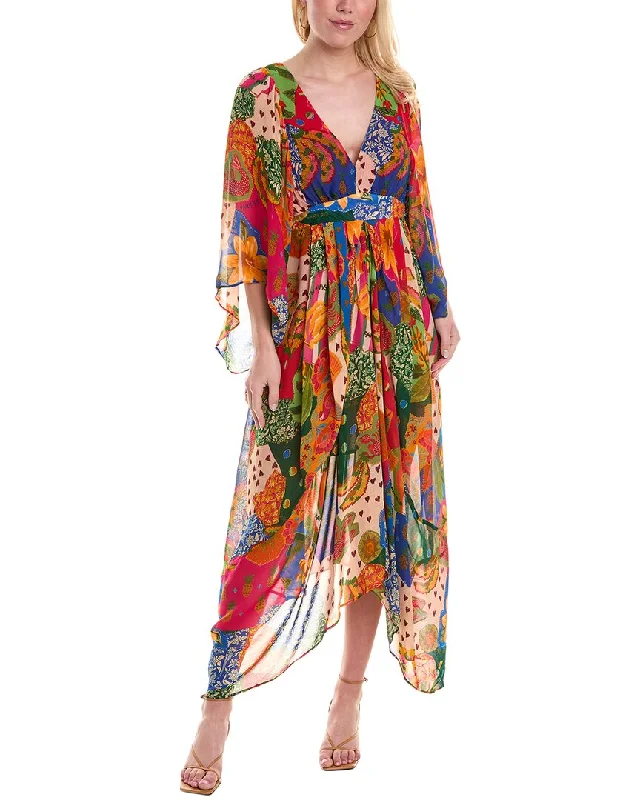 Women's Weekend Outfit FARM Rio Sunny Mix Chiffon Midi Dress