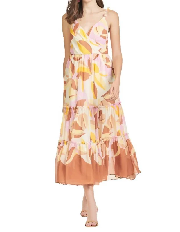 Comfortable Women's Apparel Dalia Dress In Pink/yellow Floral