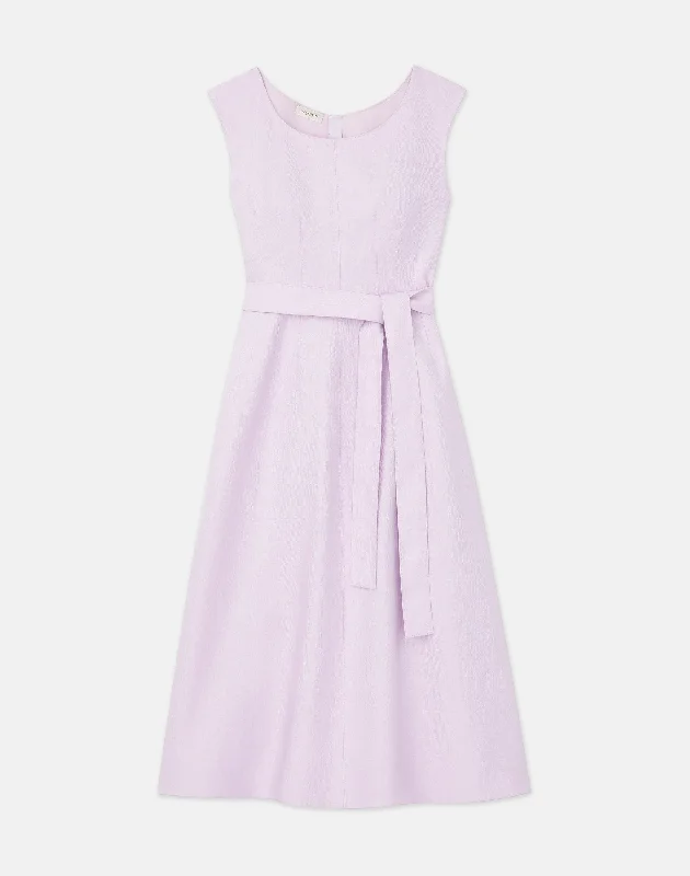 Vintage-Inspired Garments Linen Fit & Flare Midi Dress