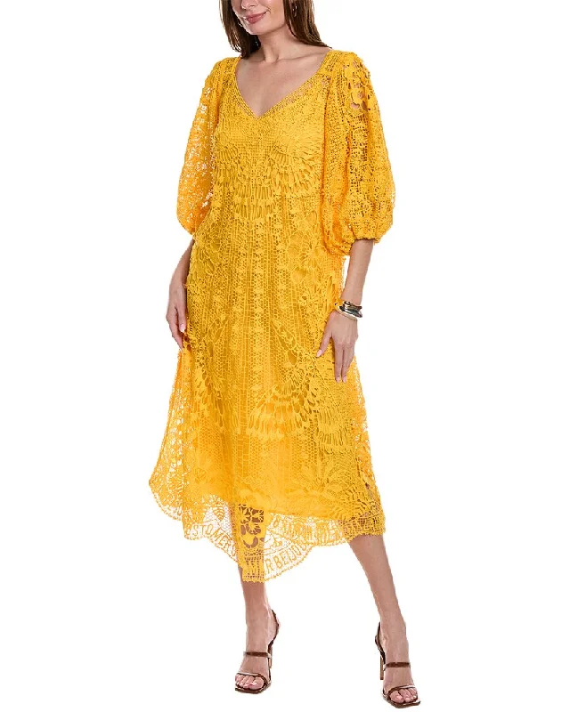 Affordable Luxury Women's Apparel FARM Rio Guipure Midi Dress