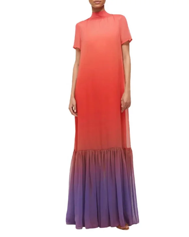 Women's Urban Clothing Calluna Ombré Neck Tie Maxi Dress In Violet/ombre