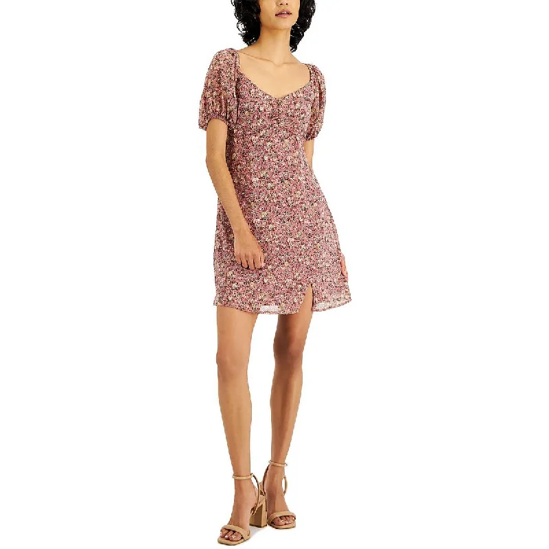 Women's Casual Outfit Urban Sophistication Juniors Womens Floral Short Mini Dress