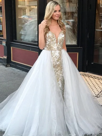 Timeless Women's Garments Lovely Champgne Lae Tulle Prom Dresses, Wedding Dresses, Popular Wedding Dresses, Bridal Gown