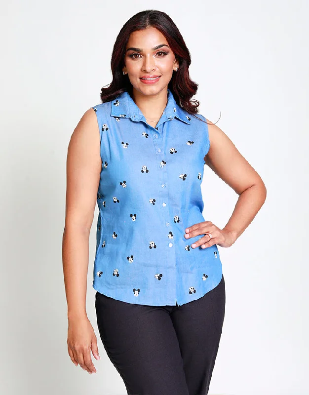 Women's Clothing Printed Sleeveless Shirt