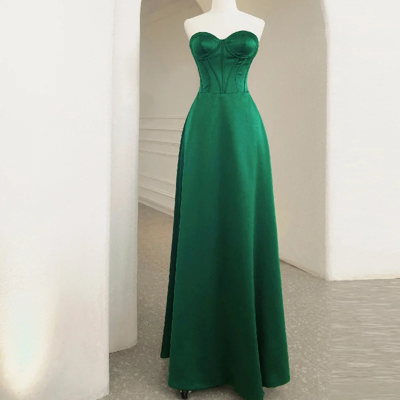 Women's Seasonal Wardrobe Clothing Strapless Sweetheart Jade Prom Dress Wedding Guest Gown