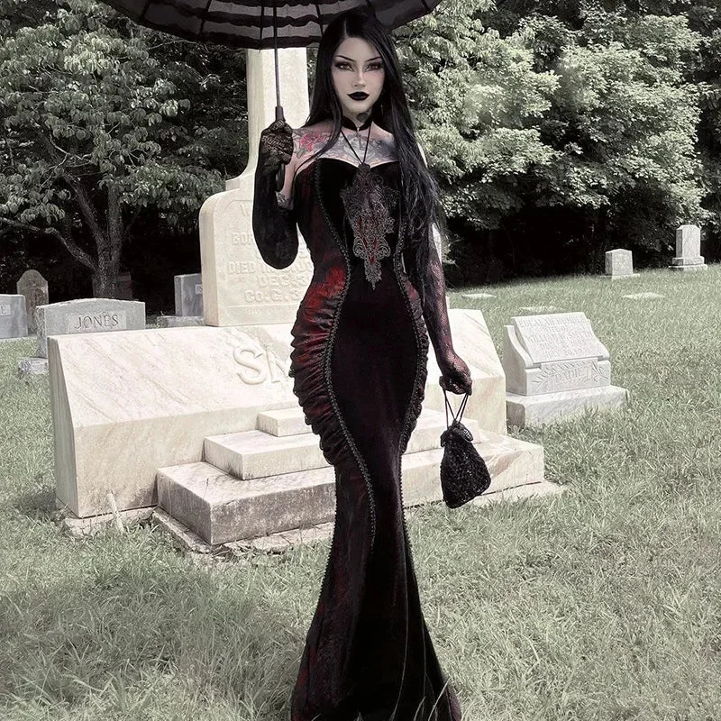 Women's Casual Wear Clothing Elegant Fashion Tight Halter Mermaid Hot Sweet Corset Mesh Maxi Gothic Pleated Bodycon Party Gown Outfit