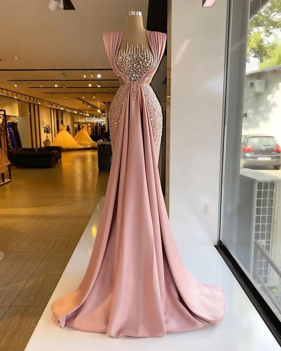 Women's Charming Outfit For Events Fashion Square Collar Sleeveless Slim Style Elegant Dress Prom Evening Dress Y4363