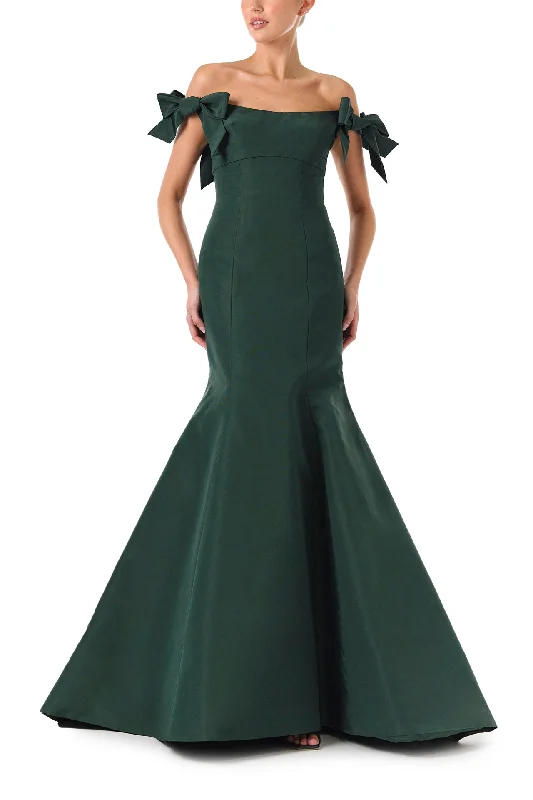 Women's Transitional Attire Bow Sleeve Trumpet Gown